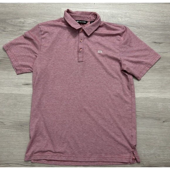 Travis Mathew Polo Shirt Adult Medium light Red Lightweight Golf Golfer Men - Picture 1 of 6